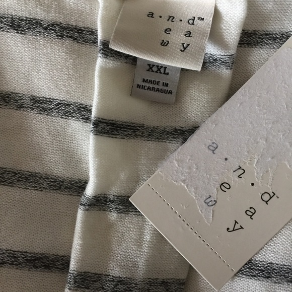 NWT A New Day Striped V Neck Top XXL B321 - Picture 6 of 7